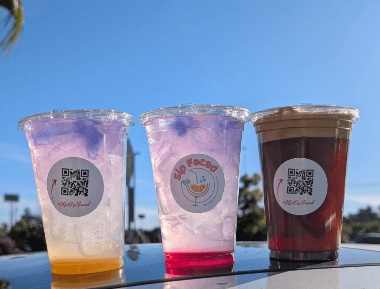 Three Sip Faced drinks lined up
