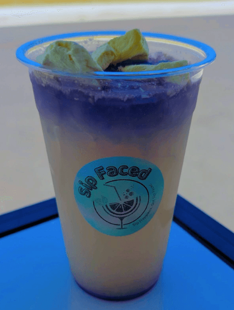 Layered purple Sip Faced mocktail